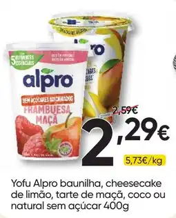 Froiz Yofu Alpro baunilha, cheesecake de limão, tarte de maçã, coco ou natural sem açúcar promoção