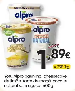 Froiz Yofu Alpro baunilha, cheesecake de limão, tarte de maçã, coco ou natural sem açúcar promoção