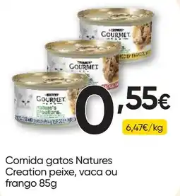 Froiz Gourmet comida gatos Natures Creation peixe, vaca ou frango promoção