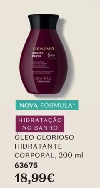 NativaSPA óleo glorioso hidratante corporal