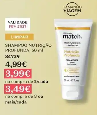 Match. shampoo nutrição profunda