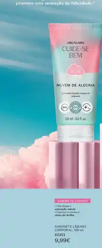 O Boticário Oboticario sabonete liquido corporal nuvem de alegria promoção