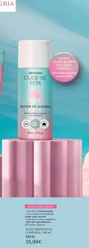 O Boticário O boticario oleo hidratante corporal nuvem de alegria promoção