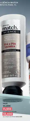 O Boticário Match science condicionador pré e pós química promoção