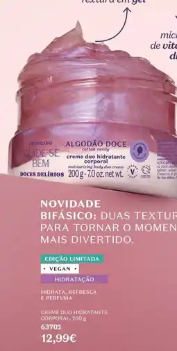 O Boticário Oboticário creme duo hidratante corporal promoção