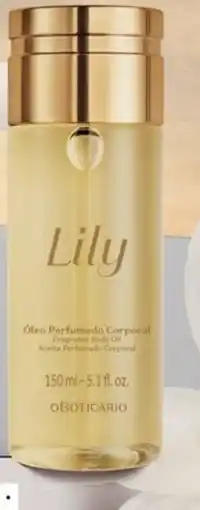 O Boticário Óleo perfumado corporal lily promoção