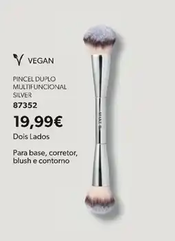 O Boticário Make up vegan pincel duplo multifuncional silver promoção