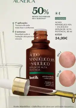 O Boticário ácido mandélico + salicílico sérum de alta potência botik promoção