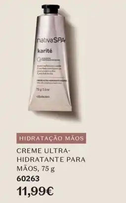 O Boticário nativaSPA karité creme ultra-hidratante para mãos promoção