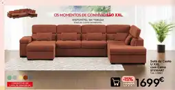 Conforama Sofá de canto U XXL com cama stewart promoção