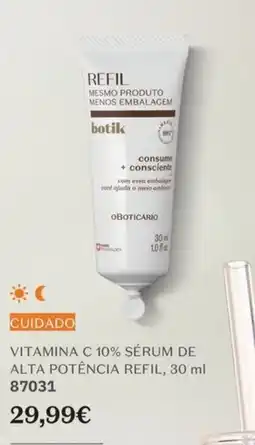O Boticário Vitamina c 10% sérum de alta potência refil promoção