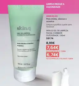 O Boticário skin.q gel de limpeza facial combate oleosidade promoção