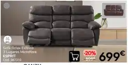 Conforama Sofá relax elétrico 3 lugares microfibra esprit promoção