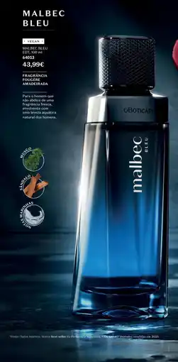 O Boticário Malbec bleu EDT promoção
