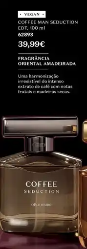 O Boticário Coffee man seduction EDT promoção
