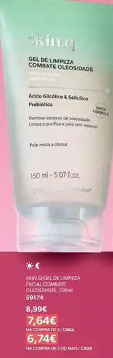 O Boticário Skin.q gel de limpeza facial combate oleosidade promoção