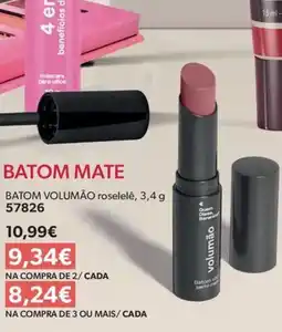 O Boticário Batom volumão roselelê promoção