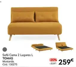 Conforama Sofá cama 2 lugares l tomas mostarda promoção