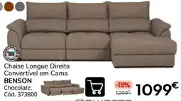 Conforama Chaise Longue Direita Convertível em Cama Benson Chocolate promoção