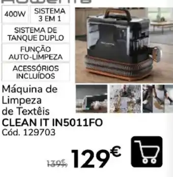 Máquina de limpeza de textéis clean it in5011fo