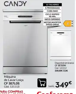 Conforama Máquina de lavar loiça candy cf 3e7los promoção