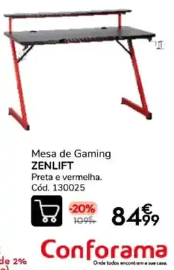 Conforama Mesa de Gaming Zenlift promoção