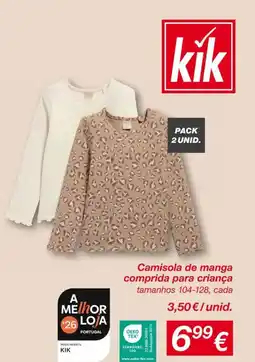 kik Camisola de manga comprida para criança promoção