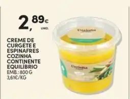 Continente Bom dia Creme de curgete e espinafres cozinha continente equilíbrio promoção