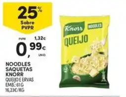 Continente Bom dia Noodles saquetas knorr queijo promoção