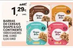 Continente Bom dia Barras de cereais shape & go continente varios sabores promoção