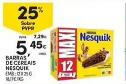 Continente Bom dia Barras de cereais nesquik promoção