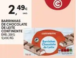 Continente Bom dia Barrinhas de chocolate de leite continente promoção