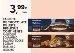 Continente Bom dia Tablete de chocolate de leite biglicius continente promoção