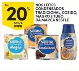 Continente Bom dia Nos leites condensados tradicional, cozido, magro e tubo da marca nestlé promoção