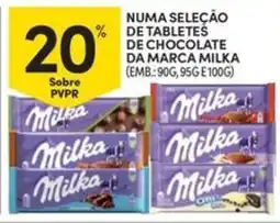 Continente Bom dia Numa seleção de tabletes de chocolate da marca milka promoção