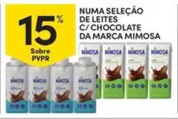 Continente Bom dia Numa seleção de leites C/chocolate da marca mimosa promoção