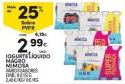 Continente Bom dia Iogurte líquido magro mimosa vários sabores promoção