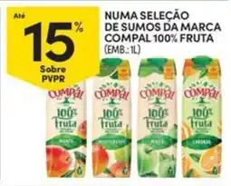 Continente Bom dia Numa seleção de sumos da marca compal 100% fruta promoção