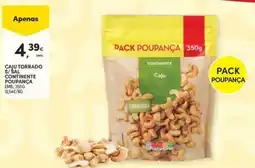 Continente Bom dia Caju torrado S/sal continente poupança promoção