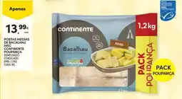Continente Bom dia Postas médias de bacalhau MSC continente poupança demolhado congelado promoção