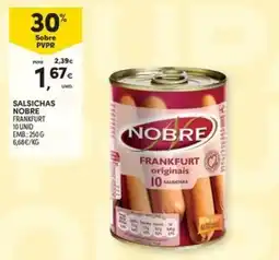Continente Bom dia Salsichas nobre frankfurt 10 unid promoção