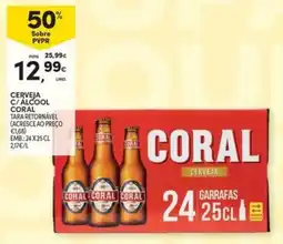 Continente Bom dia Cerveja C/alcool coral tara retornável promoção