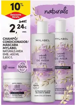 Continente Champô/condicionador/máscara mylabel naturals aveia promoção