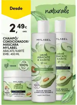 Continente Champô/condicionador/máscara mylabel abacate/karité promoção
