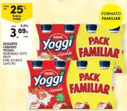 Continente Bom dia Iogurte liquido yoggi morango tutti fruti promoção