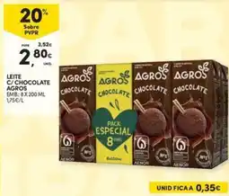 Continente Bom dia Leite C/chocolate agros promoção