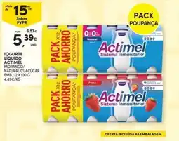Continente Bom dia Iogurte liquido actimel morango natural 0% açúcar promoção