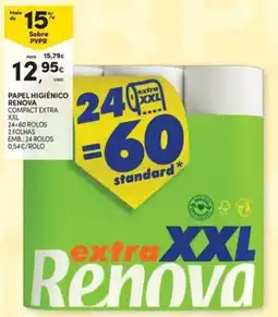 Continente Bom dia Papel higiénico renova compact extra XXL promoção
