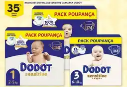 Continente Bom dia Nas boxes de fraldas sensitive da marca dodot promoção