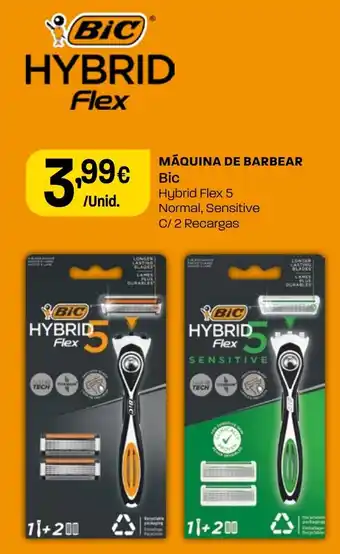 Máquina de barbear bic hybrid flex 5 normal, sensitive